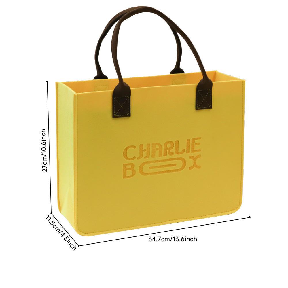 原創黃色毛氈手提包