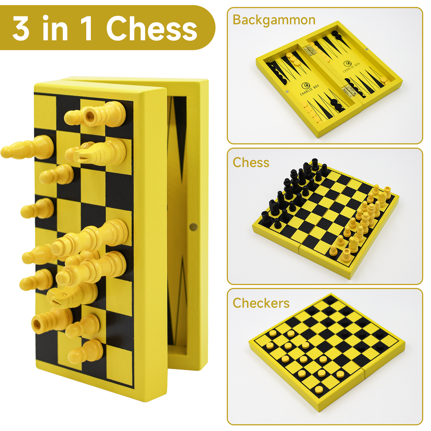 【三合一折疊棋盤】3-in-1 Board Game Set