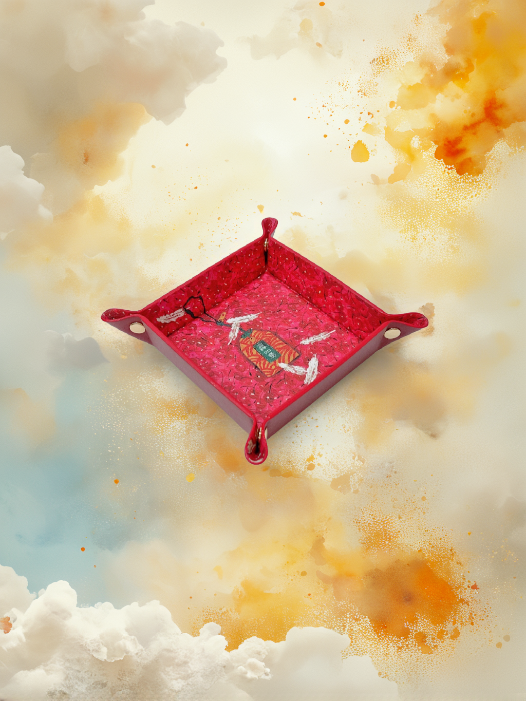 周藝文|日月星 《吉祥如意》皮質收納折疊盤 Amulet of Auspiciousness Vegan Leather Foldable Catchall Tray